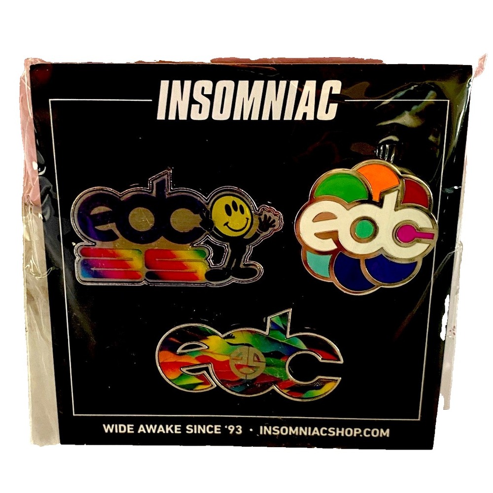 Electric Daisy Carnival Insomniac EDC 2020 2021 Pin Set Never Worn NIP 25th Rare